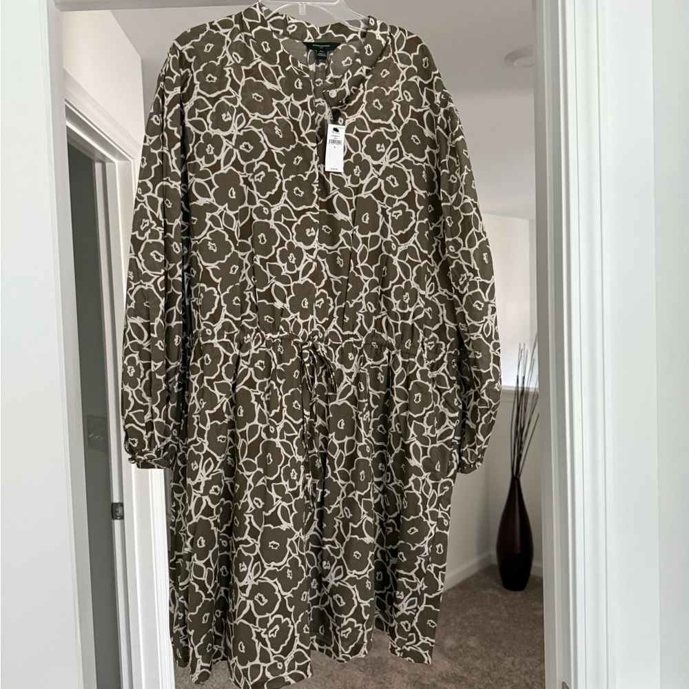 Banana Republic Floral Long Sleeve Dress XL NWT